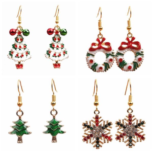 stud fashion alloy drop oil christmas tree snowflake earrings set creative party accessories for women girls, Golden;silver
stud fashion alloy drop oil christmas tree snowflake earrings set creative party accessories for women girls, Golden;silver