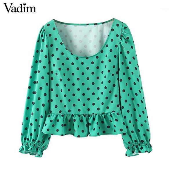 vadim women sweet polka dot ruffled blouses long sleeve o neck pleated shirts female fashion cute causal blusas lb8871, White
vadim women sweet polka dot ruffled blouses long sleeve o neck pleated shirts female fashion cute causal blusas lb8871, White