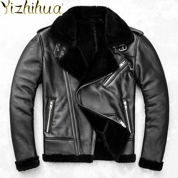 men's leather & faux azazel men clothing winter jacket mens real sheepskin jackets thick men's clothes motorcycle coat ropa hombre, Black
men's leather & faux azazel men clothing winter jacket mens real sheepskin jackets thick men's clothes motorcycle coat ropa hombre, Black