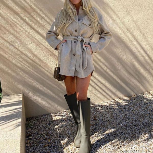 puwd vintage woman loose sashes woolen coats chic female autumn soft turndown collar outwear ladies elegant pockets jackets 201029, Black;brown
puwd vintage woman loose sashes woolen coats chic female autumn soft turndown collar outwear ladies elegant pockets jackets 201029, Black;brown
