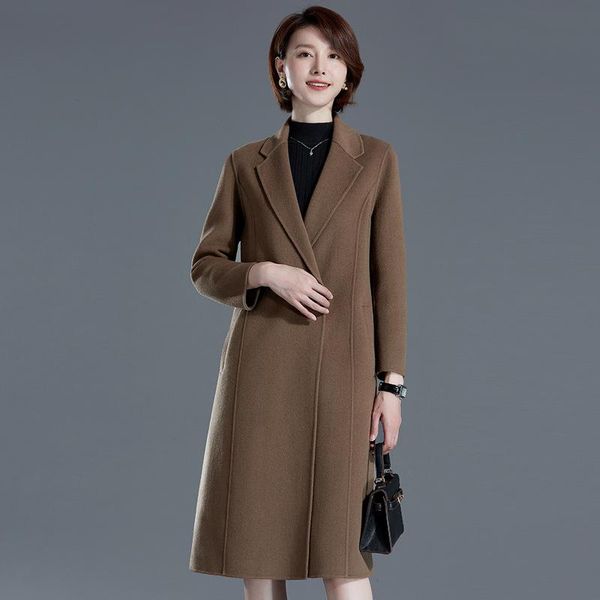 women's wool & blends double-sided cashmere coat 20 qiu dong cultivate morality commuter suit long overcoat, Black
women's wool & blends double-sided cashmere coat 20 qiu dong cultivate morality commuter suit long overcoat, Black