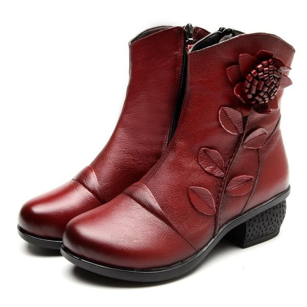 905 new fashion women's leather boot handmade ethnic style coarse-heeled women's shoes genuine leather boots, Black
905 new fashion women's leather boot handmade ethnic style coarse-heeled women's shoes genuine leather boots, Black