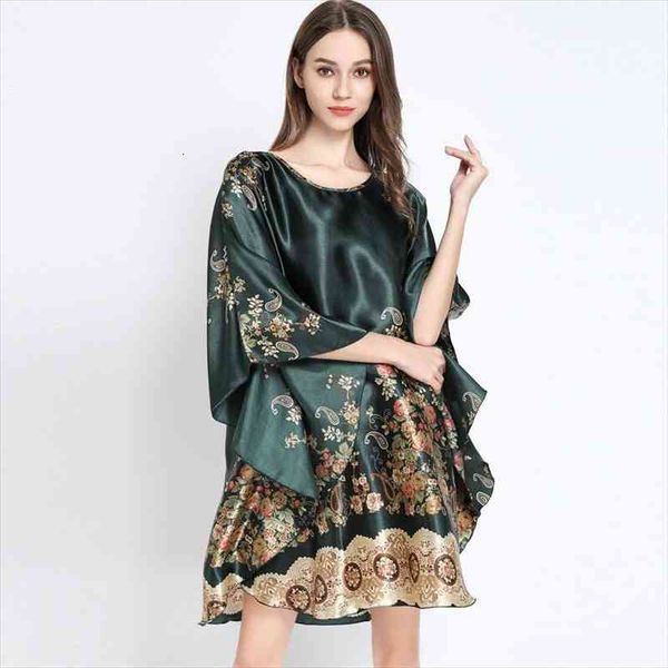 summer women nightgown print sleepwear night bath dress gown satin sleep shirt nightshirt home clothes intimate lingerie, Black;red
summer women nightgown print sleepwear night bath dress gown satin sleep shirt nightshirt home clothes intimate lingerie, Black;red
