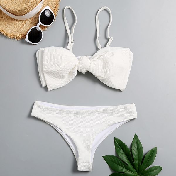 2020 bikini split cute beach spring swimsuit, White;black