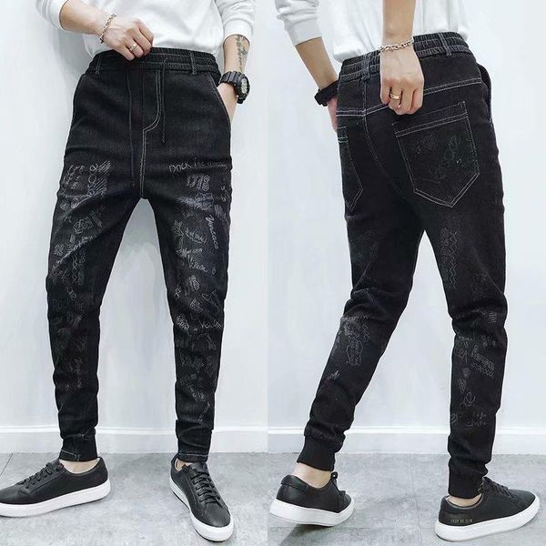 men's jeans elastic waist slim feet spring and summer thin casual long pants korean version of the trendy tide brand wild1, Blue
men's jeans elastic waist slim feet spring and summer thin casual long pants korean version of the trendy tide brand wild1, Blue