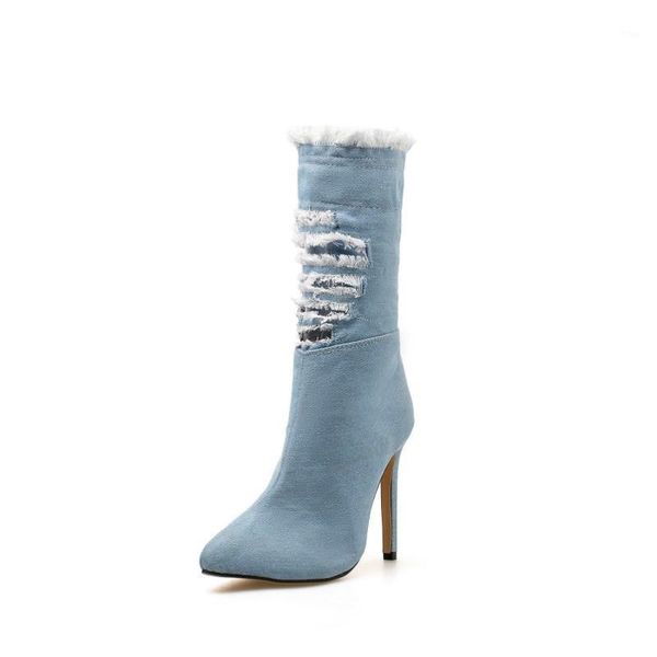 boots fine point of fund 2021 autumn winters is hollow-out fringed denim super high heels1, Black
boots fine point of fund 2021 autumn winters is hollow-out fringed denim super high heels1, Black