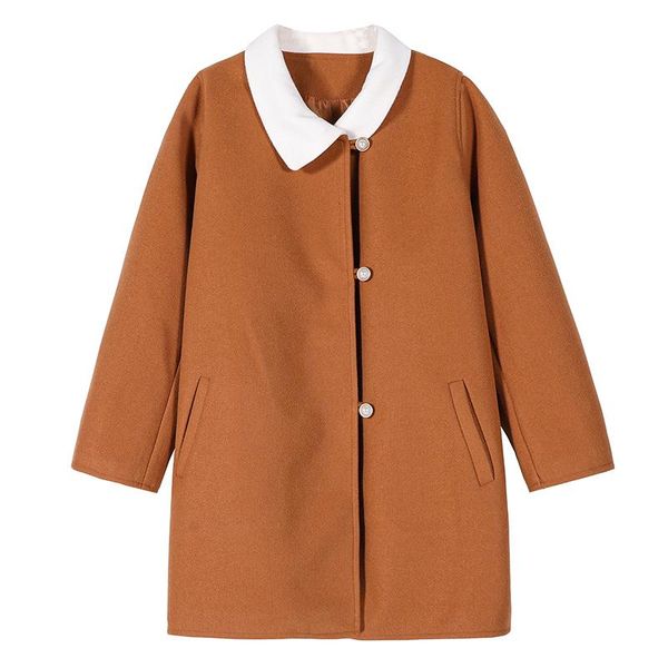 women's wool & blends oversize woolen coat autumn and winter style korean mid-length outer jacket trend, Black
women's wool & blends oversize woolen coat autumn and winter style korean mid-length outer jacket trend, Black