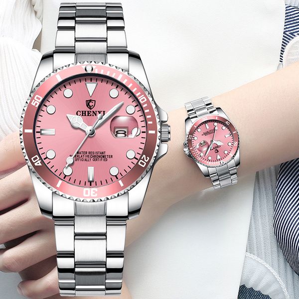 women chronograph quartz watch green pink blue black dial female business casual wristwatch calendar clock womens stainless steel watches, Slivery;brown
women chronograph quartz watch green pink blue black dial female business casual wristwatch calendar clock womens stainless steel watches, Slivery;brown
