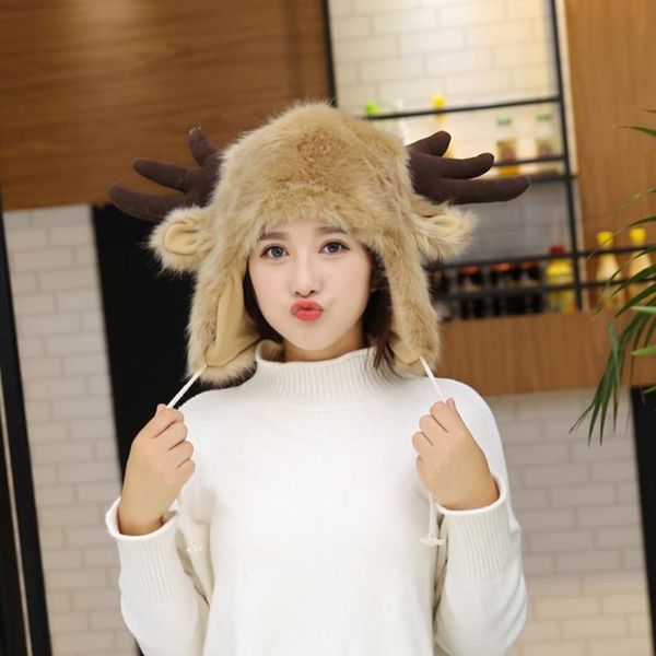 beanie/skull caps winter furry plush trapper hat cute ox horns deer antlers fluffy earflap cap j78e, Blue;gray
beanie/skull caps winter furry plush trapper hat cute ox horns deer antlers fluffy earflap cap j78e, Blue;gray