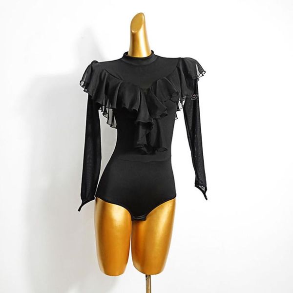 long sleeve lotus shoulder women latin dance bodysuit latin dancing practise tango chacha dancing performamnce t061, Black;red
long sleeve lotus shoulder women latin dance bodysuit latin dancing practise tango chacha dancing performamnce t061, Black;red