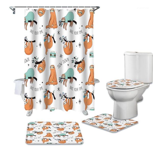 animal cute sloth cartoon waterproof bath shower curtain rug set non-slip bath mat toliet cover polyester shower curtain1
animal cute sloth cartoon waterproof bath shower curtain rug set non-slip bath mat toliet cover polyester shower curtain1