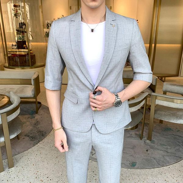 men's suits & blazers markyi men 2021 slim fit style trajes de hombre para boda wedding tuxedo half sleeve mens striped suit, White;black
men's suits & blazers markyi men 2021 slim fit style trajes de hombre para boda wedding tuxedo half sleeve mens striped suit, White;black