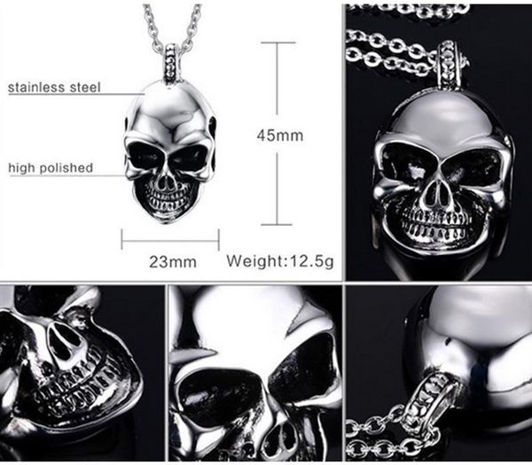 skull necklace men stainless steel gothic retro terror pendants punk chain necklaces fashion jewelry on the neck man44, Silver
skull necklace men stainless steel gothic retro terror pendants punk chain necklaces fashion jewelry on the neck man44, Silver
