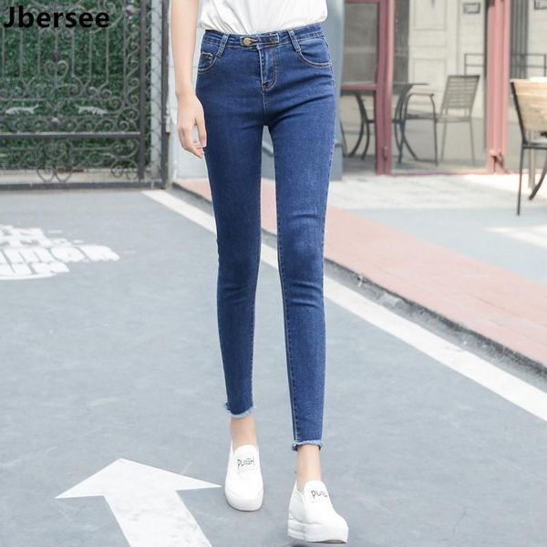 women's jeans high waist woman ankle-length pants slim elastic pencil spring summer tassel women v student, Blue
women's jeans high waist woman ankle-length pants slim elastic pencil spring summer tassel women v student, Blue