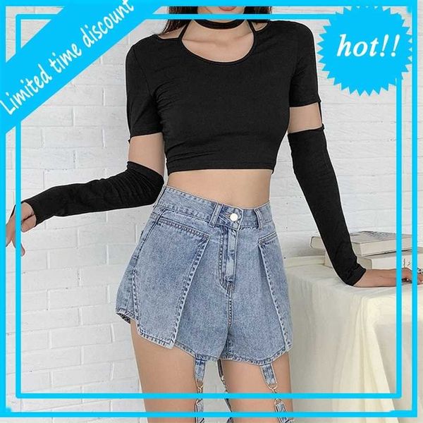 2021 wind ins net red autumn winter new solid color slim fitting open navel hanging neck bandage short sleeve t-shirt girl, White
2021 wind ins net red autumn winter new solid color slim fitting open navel hanging neck bandage short sleeve t-shirt girl, White