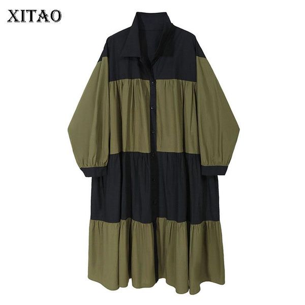 xitao pleated women dress fashion new women plus size 2020 autumn full sleeve single breast casual style loose dress zp3455, Black;gray
xitao pleated women dress fashion new women plus size 2020 autumn full sleeve single breast casual style loose dress zp3455, Black;gray