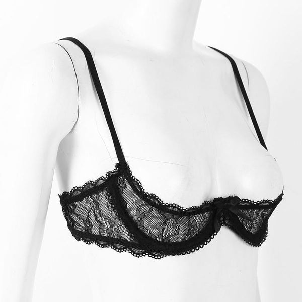 women's bra see through sheer lace lingerie adjustable straps push up underwire bra nightclub open cups, Red;black
women's bra see through sheer lace lingerie adjustable straps push up underwire bra nightclub open cups, Red;black