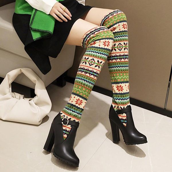 thigh high boots women plus size 42 new 2020 autumn platform high heels over the knee knitting elastic stocking sock long boots, Black
thigh high boots women plus size 42 new 2020 autumn platform high heels over the knee knitting elastic stocking sock long boots, Black