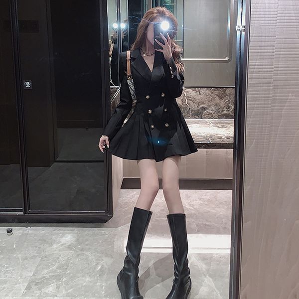 2021 women korean long sleeve suit winter one-piece lady casual office clothes fashion designer mini dress tdp5, Black;gray
2021 women korean long sleeve suit winter one-piece lady casual office clothes fashion designer mini dress tdp5, Black;gray