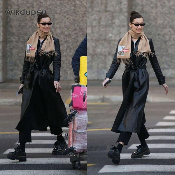 men's trench coats extra long black winter leather jacket coat for women hadid style pu lady trenchcoat overcoat, Tan;black
men's trench coats extra long black winter leather jacket coat for women hadid style pu lady trenchcoat overcoat, Tan;black