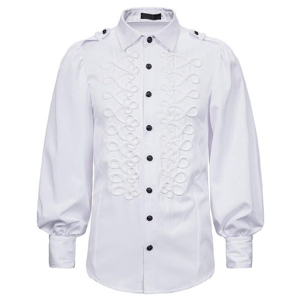 men's dress shirts 2021 punk style white men victorian court long sleeve shirt slim fit vintage clothes, White;black
men's dress shirts 2021 punk style white men victorian court long sleeve shirt slim fit vintage clothes, White;black