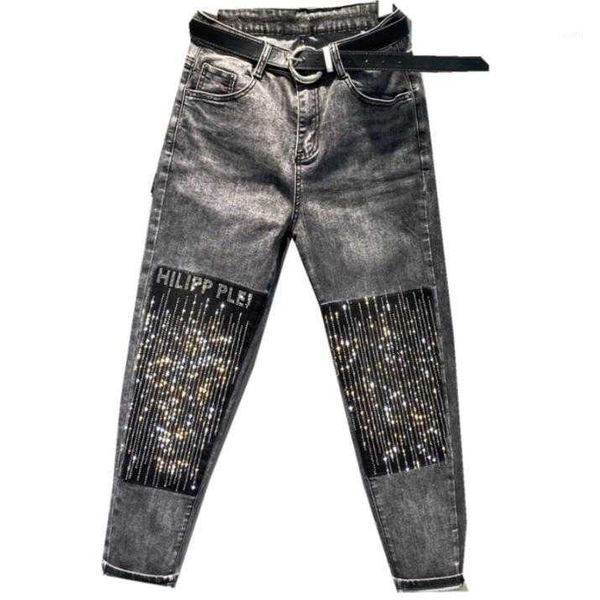 2020 spring autumn fashion letter diamond jeans women high waist drilling loose herem pants plus size1, Blue
2020 spring autumn fashion letter diamond jeans women high waist drilling loose herem pants plus size1, Blue