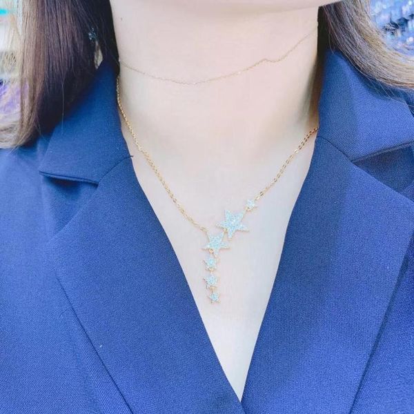 luxury gold star stackable pendant necklace beautiful full cubic zircon fashion charm women party jewelry gift d1447, Golden;silver
luxury gold star stackable pendant necklace beautiful full cubic zircon fashion charm women party jewelry gift d1447, Golden;silver
