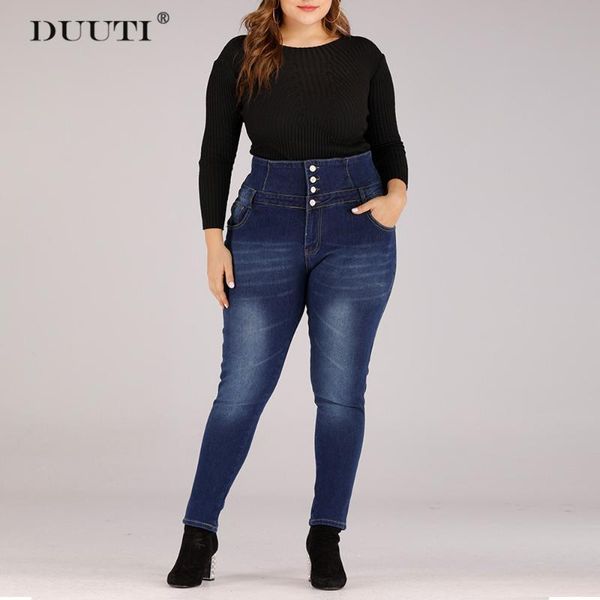women's jeans duuti women plus size high waist classic buttoned design denim skinny pencil pants ladies casual wild style long d25, Blue
women's jeans duuti women plus size high waist classic buttoned design denim skinny pencil pants ladies casual wild style long d25, Blue
