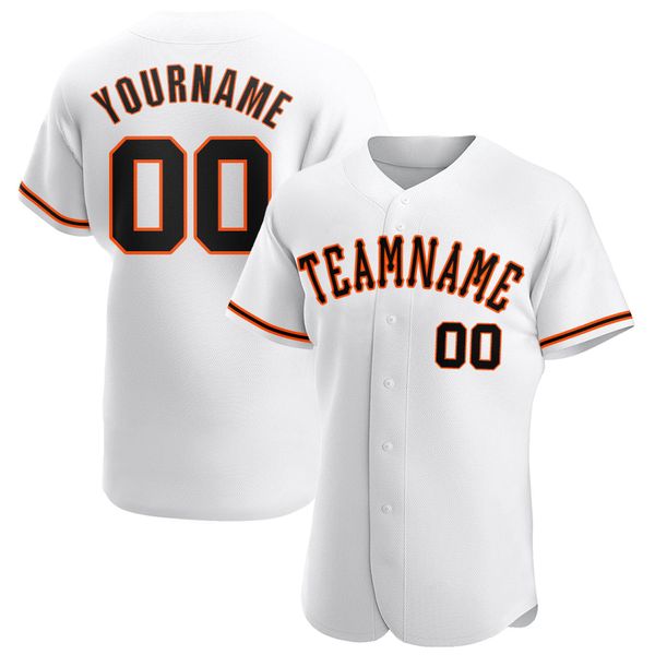 custom white black-orange-9898 authentic baseball jersey, Blue;black
