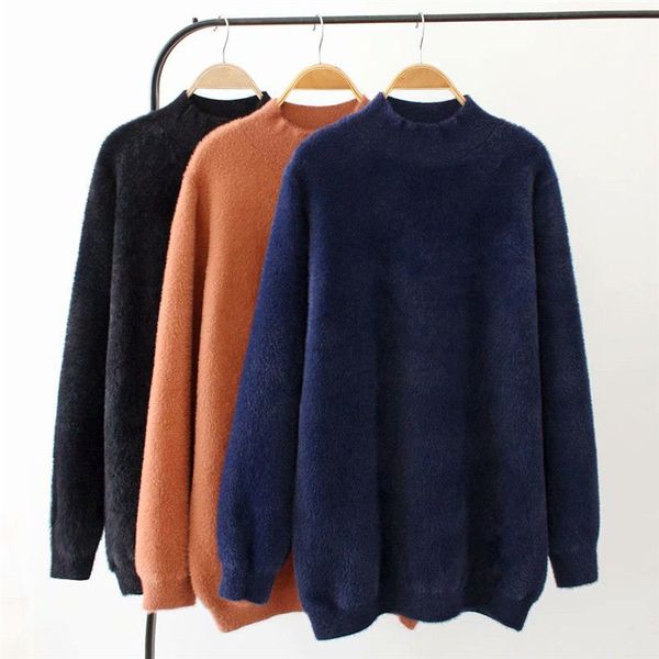 women new winter imitated mink fashion thicken warm around the casual neck women's mesh sweater plus size r515 a7eb, White;black
women new winter imitated mink fashion thicken warm around the casual neck women's mesh sweater plus size r515 a7eb, White;black
