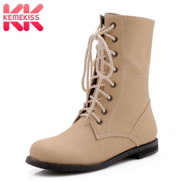 boots kemekiss plus 29-43 women half short pu round toe flats plush lace up shoes warm winter party footwear, Black 
boots kemekiss plus 29-43 women half short pu round toe flats plush lace up shoes warm winter party footwear, Black