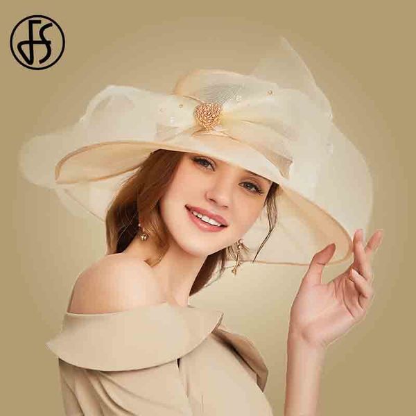 fs beige white organza wide brim sun hats for women summer church hats women elegant kentucky derby hat ladies big bow fedora c0123, Blue;gray
fs beige white organza wide brim sun hats for women summer church hats women elegant kentucky derby hat ladies big bow fedora c0123, Blue;gray