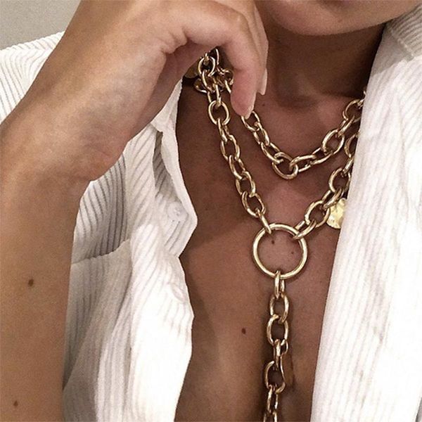 1pc punk long chain circle pendant necklace collar statement hip hop women jewelry for party,daily, Silver
1pc punk long chain circle pendant necklace collar statement hip hop women jewelry for party,daily, Silver