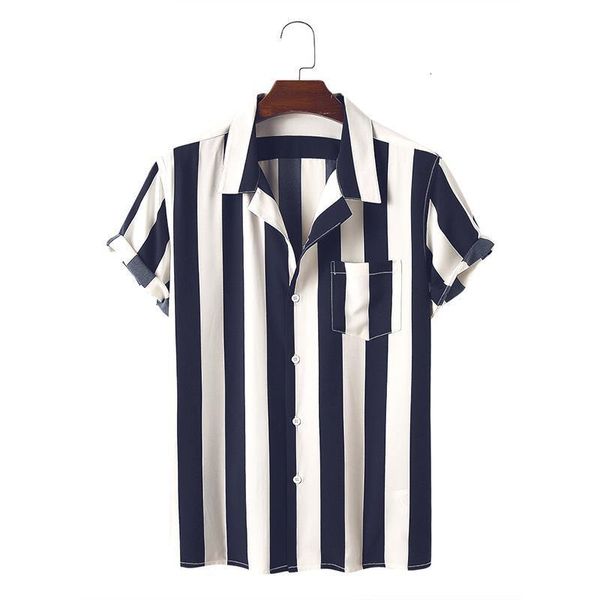 new 2020 summer shirt men's stripe cardigan short sleeve fashion urban fit lapel casual, White;black
new 2020 summer shirt men's stripe cardigan short sleeve fashion urban fit lapel casual, White;black