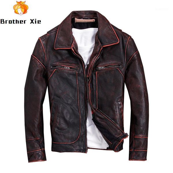 2020 men's vintage genuine leather jacket brown genuine cowhide jackets plus size 5xl motorcycle leather coat for male1, Black
2020 men's vintage genuine leather jacket brown genuine cowhide jackets plus size 5xl motorcycle leather coat for male1, Black