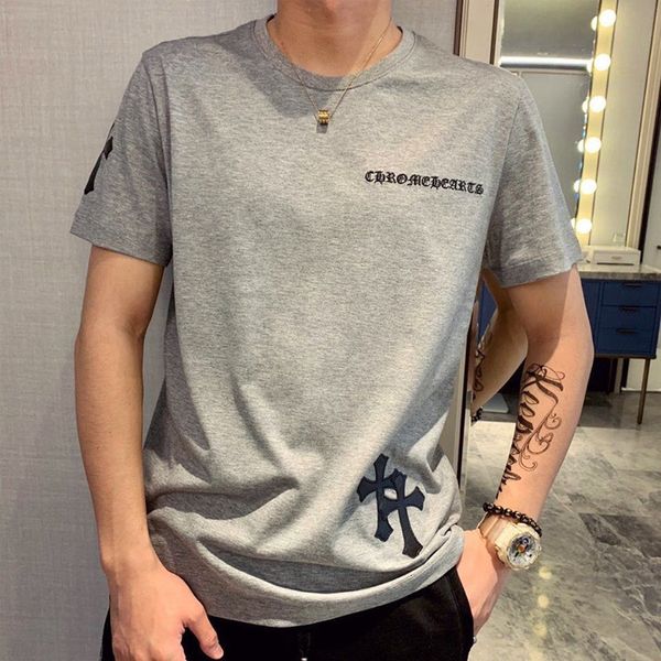 hong kong crosin 2020 new ch men's and women's grey personalized leather embroidery short sleeve t-shirt fashion, Black
hong kong crosin 2020 new ch men's and women's grey personalized leather embroidery short sleeve t-shirt fashion, Black