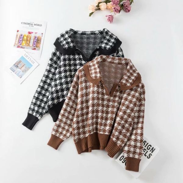 women's sweaters 2021 european and american style autumn clothing net red fashion color lapel loose sweater, White;black
women's sweaters 2021 european and american style autumn clothing net red fashion color lapel loose sweater, White;black