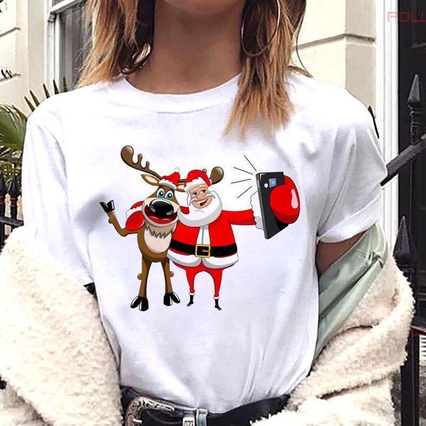 funny santa claus and reindeer graphic print women t-shirt female merry christmas holiday tshirts girls tee, White
funny santa claus and reindeer graphic print women t-shirt female merry christmas holiday tshirts girls tee, White