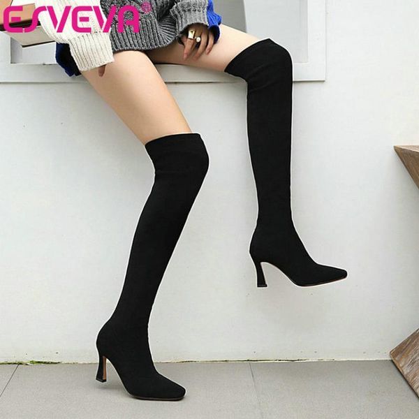 boots esveva 2021 western style pointed toe square high heel pu+leather over the knee platform women shoes size 34-431, Black
boots esveva 2021 western style pointed toe square high heel pu+leather over the knee platform women shoes size 34-431, Black
