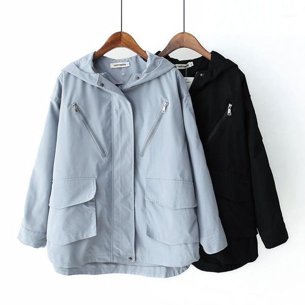 oversized 100kg women's coat pocket hooded zipper jacket 2020 new spring autumn casual windbreaker outerwear tooling female 18491, Black;brown
oversized 100kg women's coat pocket hooded zipper jacket 2020 new spring autumn casual windbreaker outerwear tooling female 18491, Black;brown