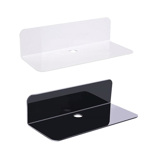 2x damage-acrylic floating wall rack stick-on for smart speaker cams 
2x damage-acrylic floating wall rack stick-on for smart speaker cams