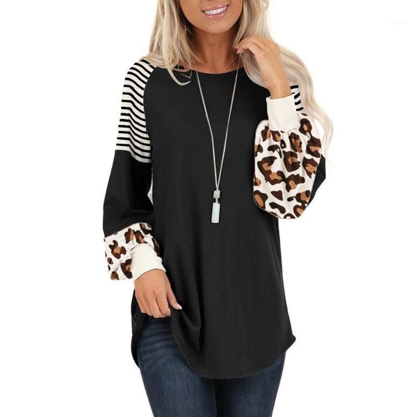 women blouse leopard print lantern sleeve striped patchwork and blouses casual female colorblock blouse blusas1, White
women blouse leopard print lantern sleeve striped patchwork and blouses casual female colorblock blouse blusas1, White