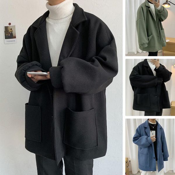 winter thick korean fashion woollen windbreaker medium long woolen coat men's clothes, Tan;black
winter thick korean fashion woollen windbreaker medium long woolen coat men's clothes, Tan;black