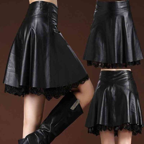 s-4xl ins spring summer women black lace pu leather skirts plus size casual solid korean elastic pleated y2k goth lolita
s-4xl ins spring summer women black lace pu leather skirts plus size casual solid korean elastic pleated y2k goth lolita