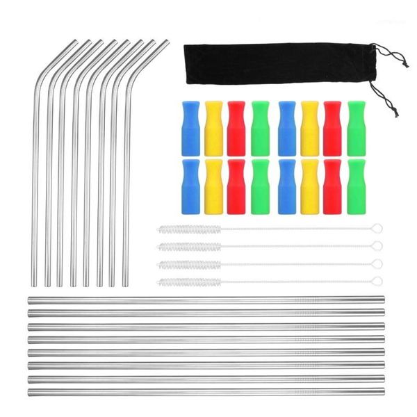 drinking straws set of 16 stainless steel ultra long reusable metal bent straw with clean brushes 1 
drinking straws set of 16 stainless steel ultra long reusable metal bent straw with clean brushes 1