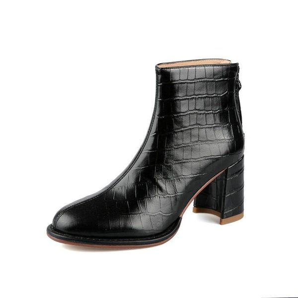 genuine leather women ankle boots back zipper comfortable high heels winter warm party shoes woman short boots, Black
genuine leather women ankle boots back zipper comfortable high heels winter warm party shoes woman short boots, Black