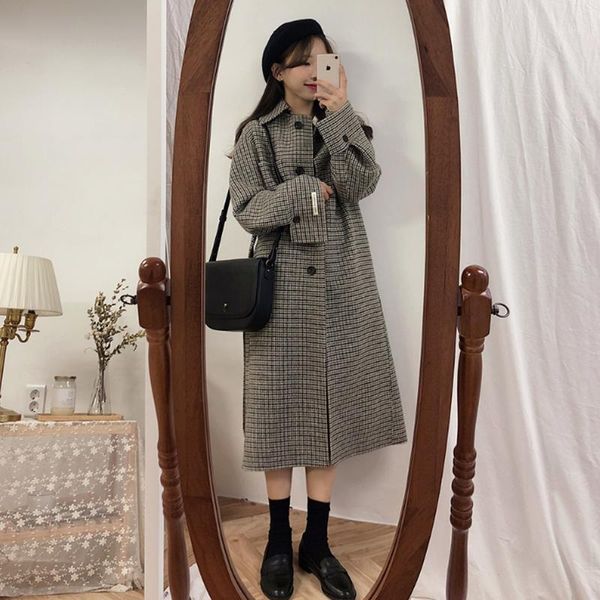 2021 winter women chic houndstooth office lady fashion woolen cotton warm plus coats female casual sweet plaid coat1, Black
2021 winter women chic houndstooth office lady fashion woolen cotton warm plus coats female casual sweet plaid coat1, Black
