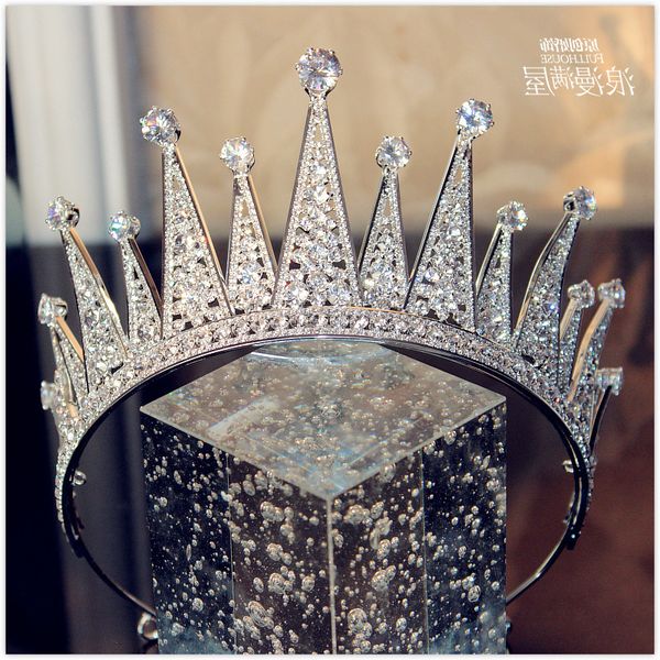 icrown zircon super bridal headdress princess royal wedding dress accessories, Silver
icrown zircon super bridal headdress princess royal wedding dress accessories, Silver