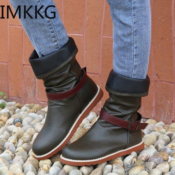 boots fashion buckles women spring/autumn shoes flats comfortable leisure, Black