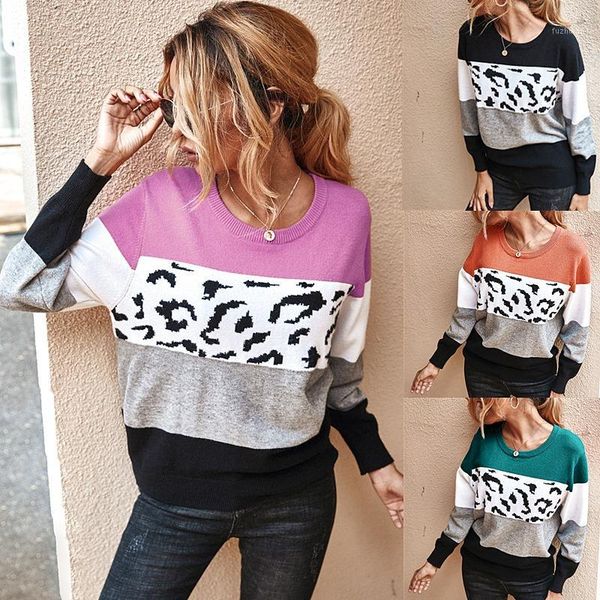 autumn winter women sweater knitted pullovers leopard stripes women wearing patchwork womens sweater1, White;black
autumn winter women sweater knitted pullovers leopard stripes women wearing patchwork womens sweater1, White;black